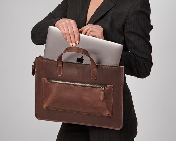 personalized leather briefcase