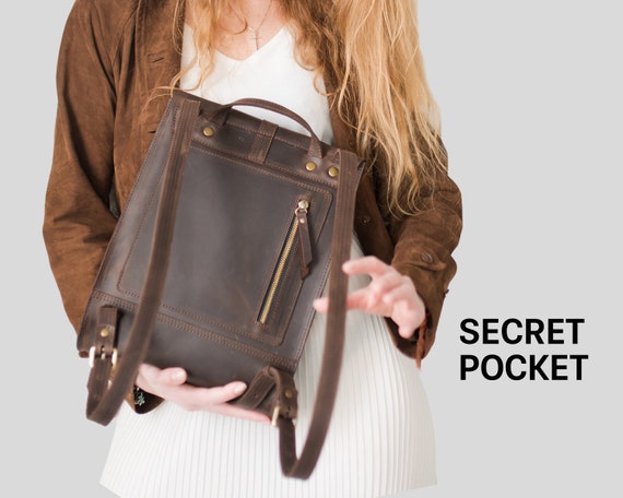 Mochila portátil personalizada, regalo para mujer, regalo de mochila de  cuero para mujer, bolso de hombro, mochila de cuero, bolso de oficina de  trabajo de cuero -  España