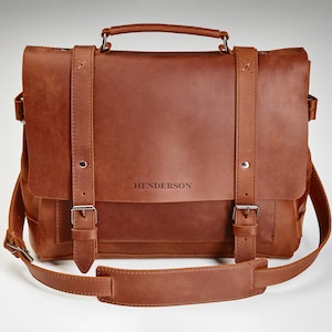 Cadeau pour homme personnalisé, mallette de bureau en cuir, sacoche pour ordinateur portable en cuir, mallette de travail, sacoche pour ordinateur portable professionnel, cadeau messager en cuir