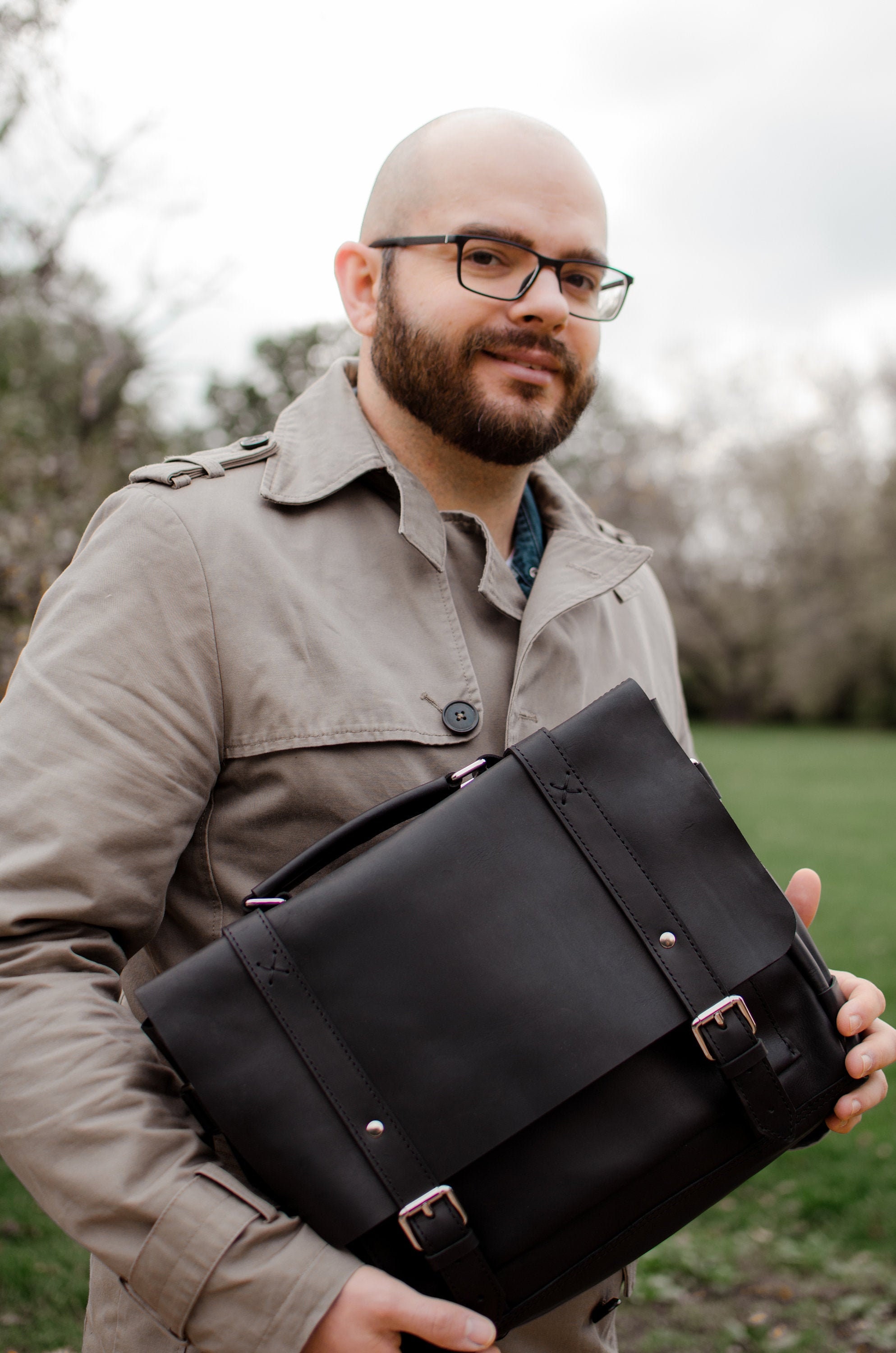 mens monogrammed briefcase