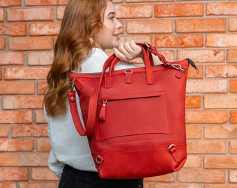 Womens backpack , Womens bag, Convertible backpack, Womens tote bag, Womens backpack , Leather shopper bag, Leather laptop bag