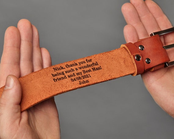 Monogram leather belt