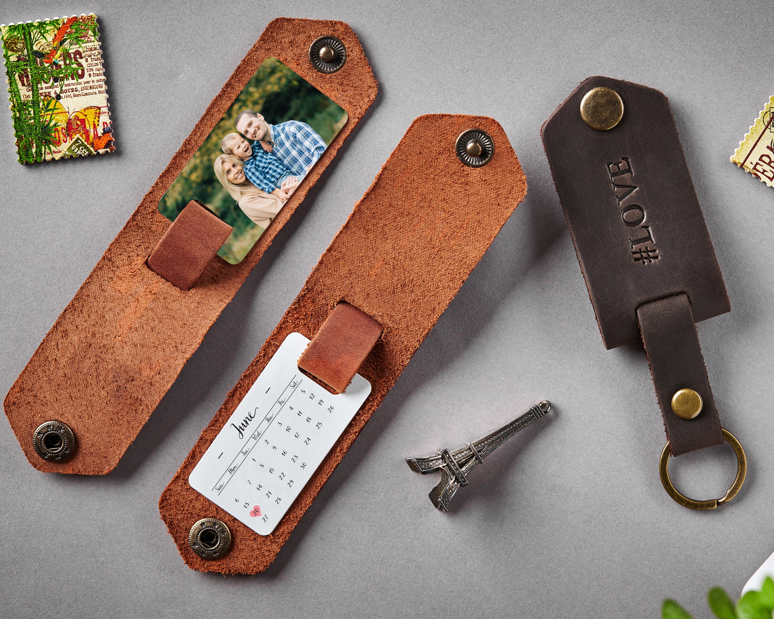 Personalized memory keychain with your photo custom leather Etsy