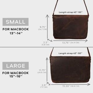 Maletín de cuero, maletín para computadora portátil, bolso de hombro para computadora portátil, mensajero crossbody, mensajero de cuero, bolso de oficina para hombres, regalo de cumpleaños para hombres imagen 4