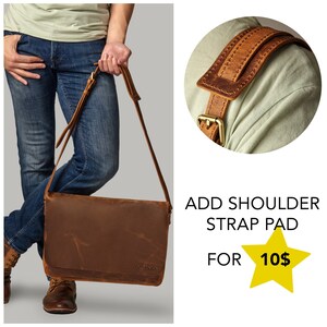 Leder Messenger, Laptop Aktentasche, Leder Aktentasche, Crossbody Messenger, Leder Messenger, Herren Bürohandtasche, Herren Geburtstagsgeschenk Bild 7