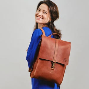 Womens leather backpack, womens gift, personalized laptop backpack, leather rucksack, travel backpack, leather satchel gift