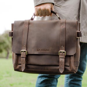 Porte-documents en cuir personnalisé, cadeau pour homme, messager en cuir, sacoche en cuir, cadeau sac à bandoulière en cuir pour lui, cadeau d'anniversaire