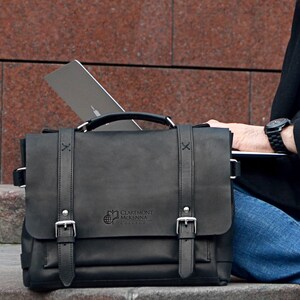 Sacoche pour ordinateur portable en cuir, sacoche pour ordinateur portable en cuir pour homme, idée cadeau de remise des diplômes, porte-documents business en cuir, cadeau homme, sac de travail personnalisé pour lui