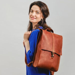 Sac à dos personnalisé pour ordinateur portable, cadeau femme, cadeau sac à dos en cuir pour femme, sac à bandoulière, sac à dos en cuir, sac de bureau en cuir
