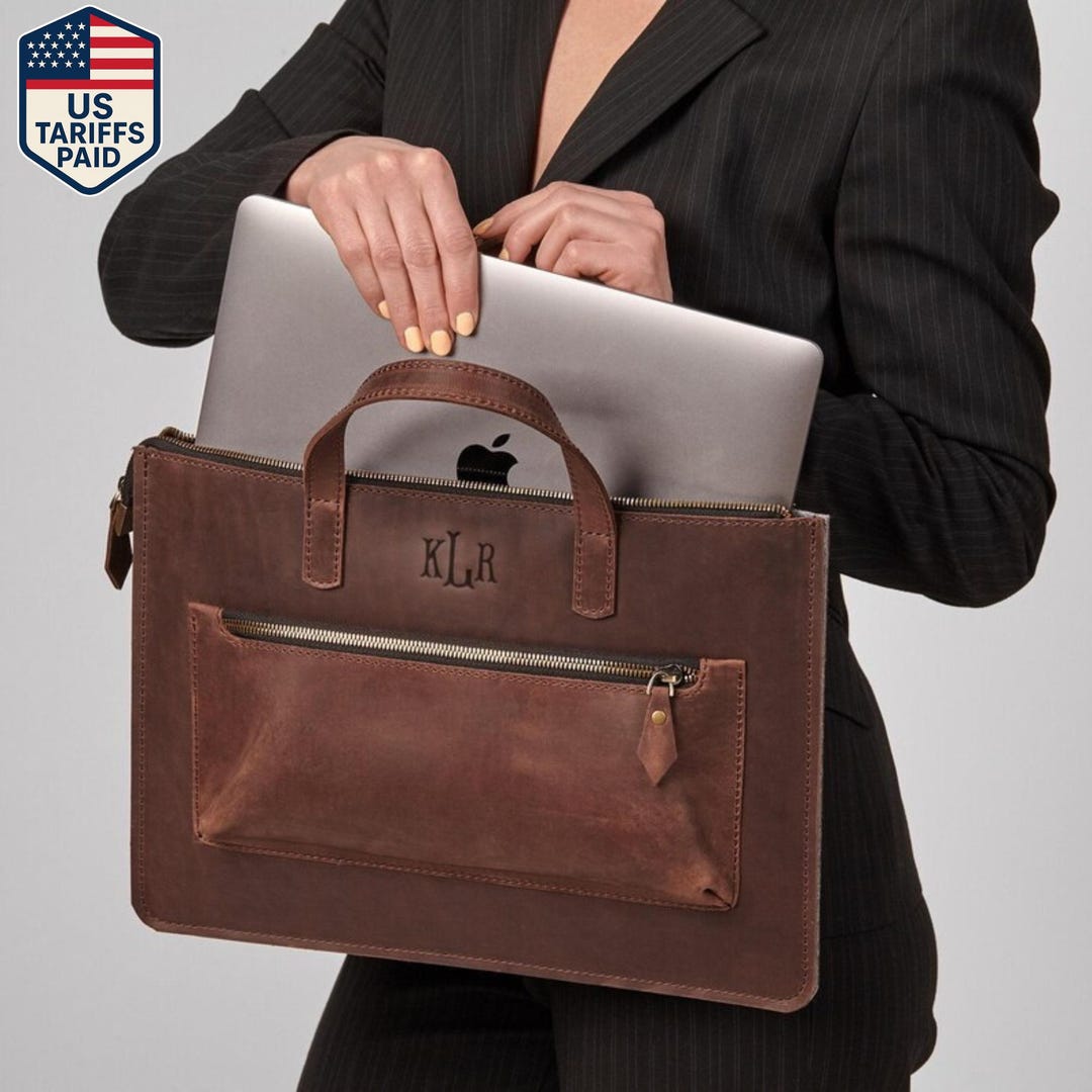 Maletín de cuero para portátil, bolso para portátil de trabajo para mujer,  bolso de mano para portátil de oficina, regalo de cumpleaños, bolso de