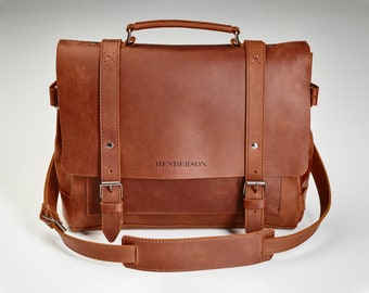 Mens shoulder bag, leather laptop briefcase, mens gift, leather messenger, leather handbag, leather business briefcase mens gift