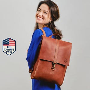 Womens leather backpack, womens gift, personalized laptop backpack, leather rucksack, travel backpack, leather satchel gift