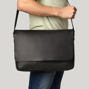 Leather briefcase, Laptop briefcase, Laptop shoulder bag, Crossbody messenger, Leather Messenger, Mens office handbag, Birthday mens gift image 9
