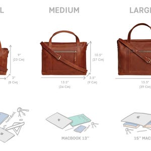 Custom Leather Work Tote - Monogrammed Laptop Bag for Women image 3