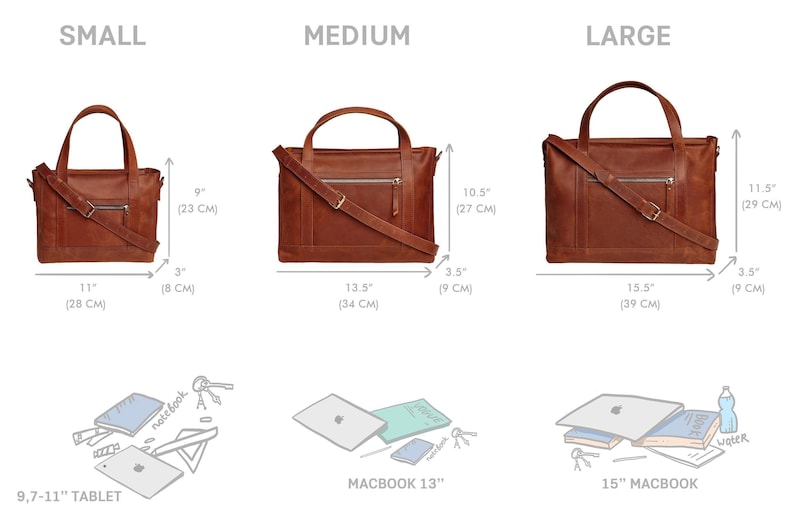 Custom Leather Work Tote - Monogrammed Laptop Bag for Women image 3