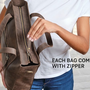 Custom Leather Work Tote - Monogrammed Laptop Bag for Women image 8