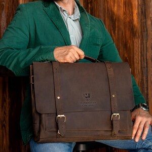 Idée cadeau de remise des diplômes, sac pour ordinateur portable en cuir, porte-documents en cuir, sac pour ordinateur portable en cuir pour homme, cadeau homme, sac de travail personnalisé pour lui