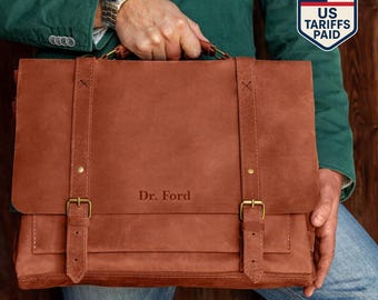 Mens messenger bag, mens gift, leather laptop briefcase, leather satchel, anniversary gift, shoulder bag, custom gift for man