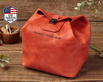 Makeup storage bag, Mother's day gift, leather makeup bag, leather cosmetic bag, cosmetic dopp kit, toiletry bag, gift for mom