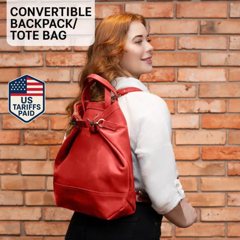 Womens backpack , Womens bag, Convertible backpack, Womens tote bag, Womens backpack , Leather shopper bag, Leather laptop bag image 1