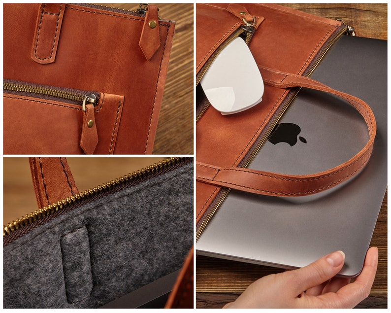 Leather Laptop Sleeve Custom Leather Macbook Bag Leather Etsy