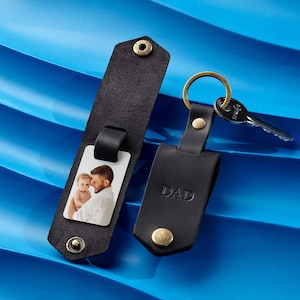 Aangepast verjaardagscadeau sleutelhanger, cadeau accessoire, leren fotosleutelhanger, sleutelhanger foto stel, fotosleutelhanger, huwelijkscadeau