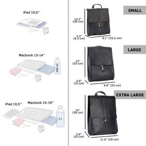 a picture of a backpack size guide