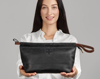 Leder Kulturtasche, Kulturtasche für Frauen, Geschenk für sie, Kulturtasche für Frauen, Kulturtasche für Frauen, Kulturbeutel für Frauen, Kulturbeutel für Frauen, Reise Kulturtasche