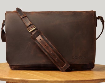 Messager en cuir, porte-documents pour ordinateur portable, porte-documents en cuir, messager à bandoulière, messager en cuir, sac à main de bureau pour homme, cadeau d'anniversaire pour homme