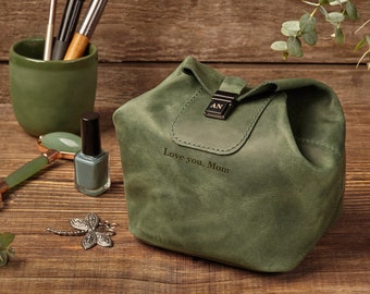 Damen Muttertagsgeschenk, Kosmetiktasche aus Leder, Damen Dopp Kit, Kulturtasche, Brautgeschenk, Make-up Aufbewahrung, individuelles Jubiläumsgeschenk