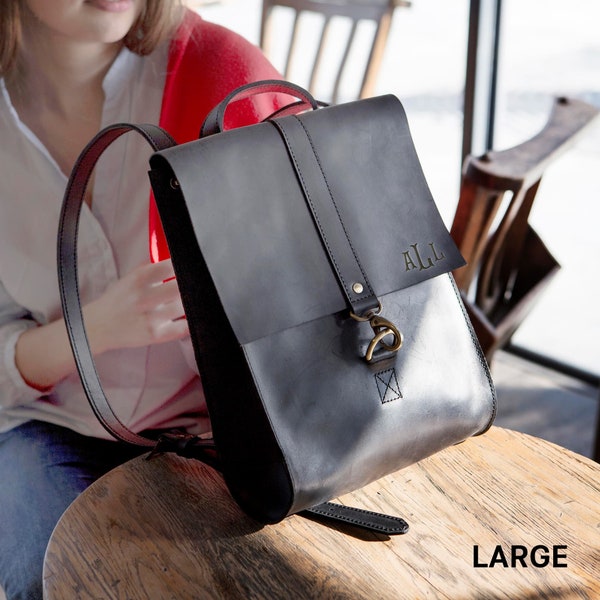 Sac à dos en cuir pour femme, cadeau pour femme, sac à dos personnalisé pour ordinateur portable, sac à dos en cuir, sac à dos de voyage, cadeau cartable en cuir LMS