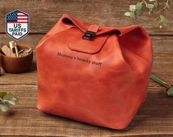 Womens accessory case, leather makeup bag, gift for her, womens dopp kit, leather cosmetic bag, women makeup storage, toiletry bag