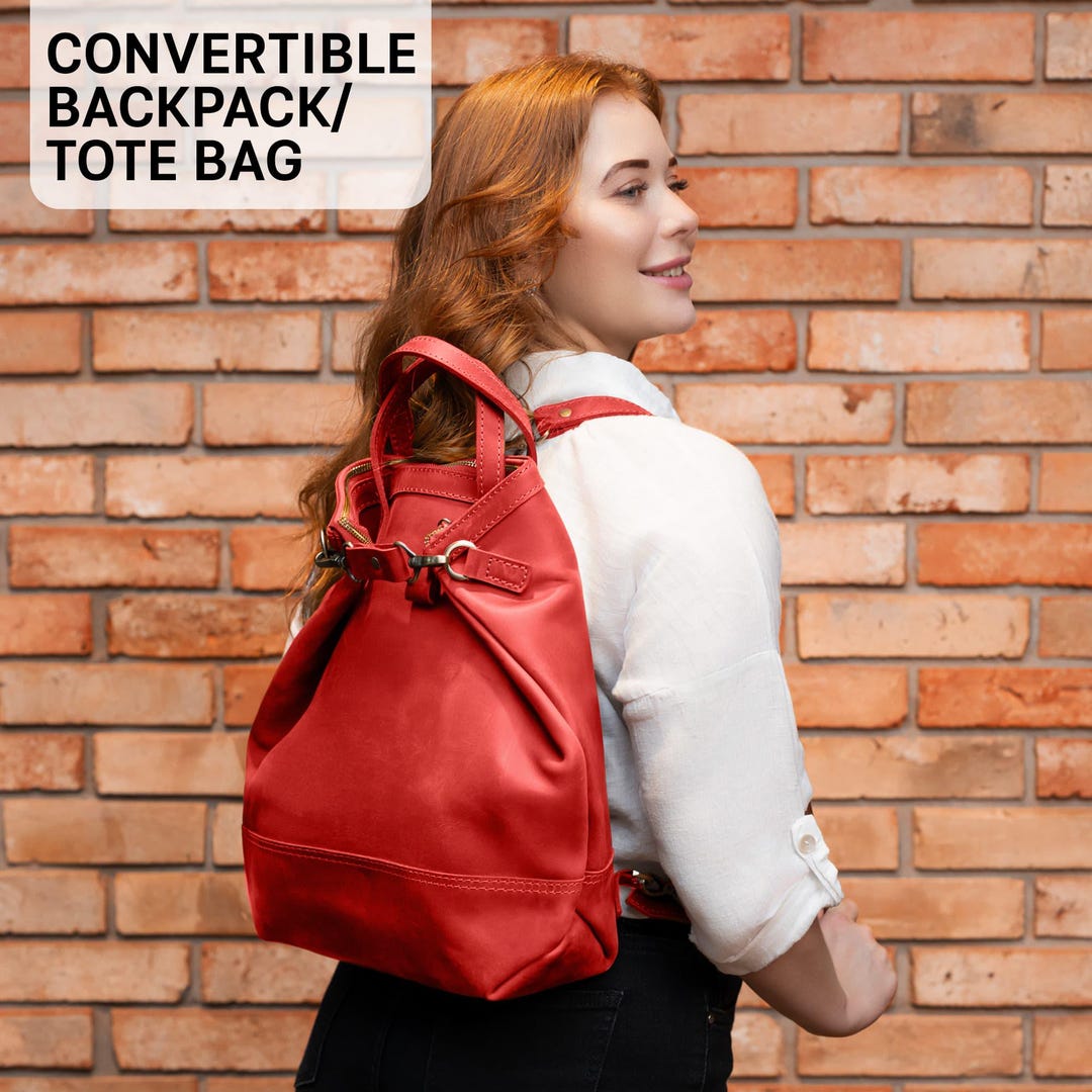 Buy Womens Backpack Womens Bag, Convertible Backpack, Womens Tote Bag,  Womens Backpack Leather Shopper Bag, Leather Laptop Bag Online in India 
