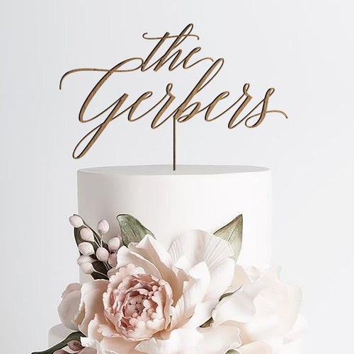 Rustic Wedding Cake Topper by Rawkrft - Gold, Silver, Rose Gold or Natural Wood - Customize Your Own - Designed and Made in Los Angeles