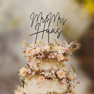 Rustic Mr and Mrs Wedding Cake Topper by Rawkrft - Custom Cake Topper - Birthday Cake Topper - Anniversary Baptism Baby Shower Topper