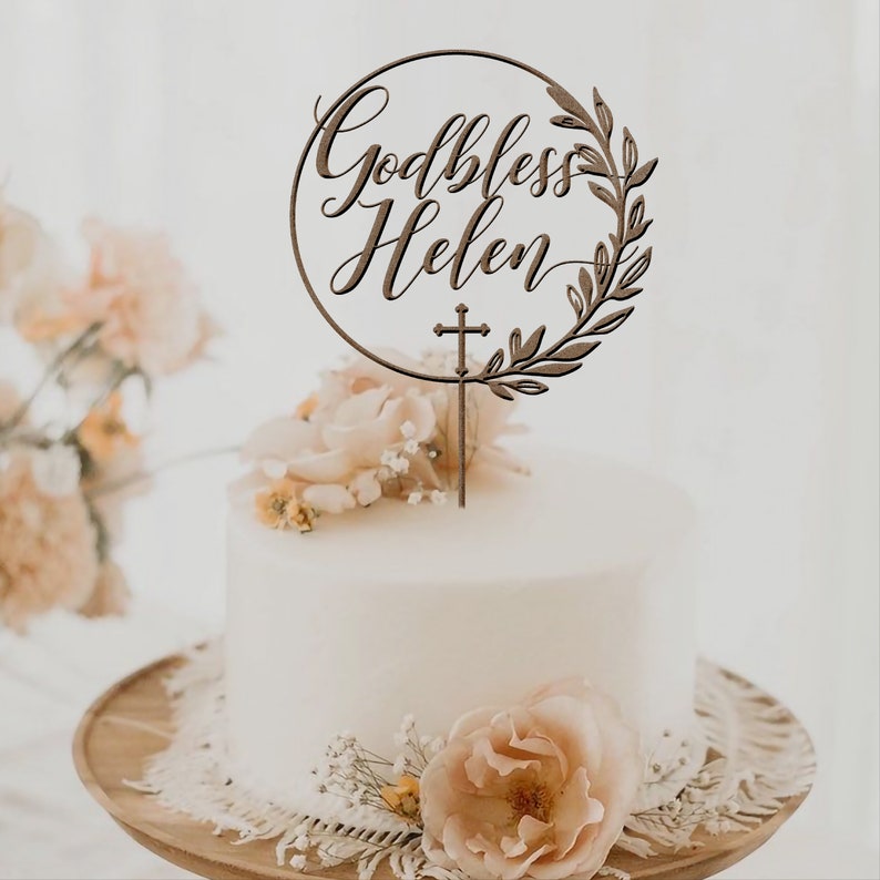 Baptism Cake Topper Personalized Christening Cake Topper - Etsy