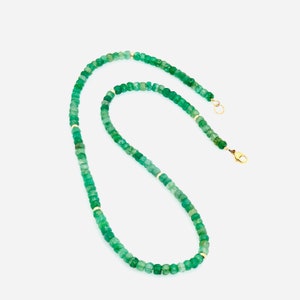 Smaragd Halskette, Natürlicher Smaragd 14KT Gold Filled Halskette, Perlen grüner Smaragd, Mai Birthstone Schmuck, Statement Halskette, Geschenk für sie Bild 1