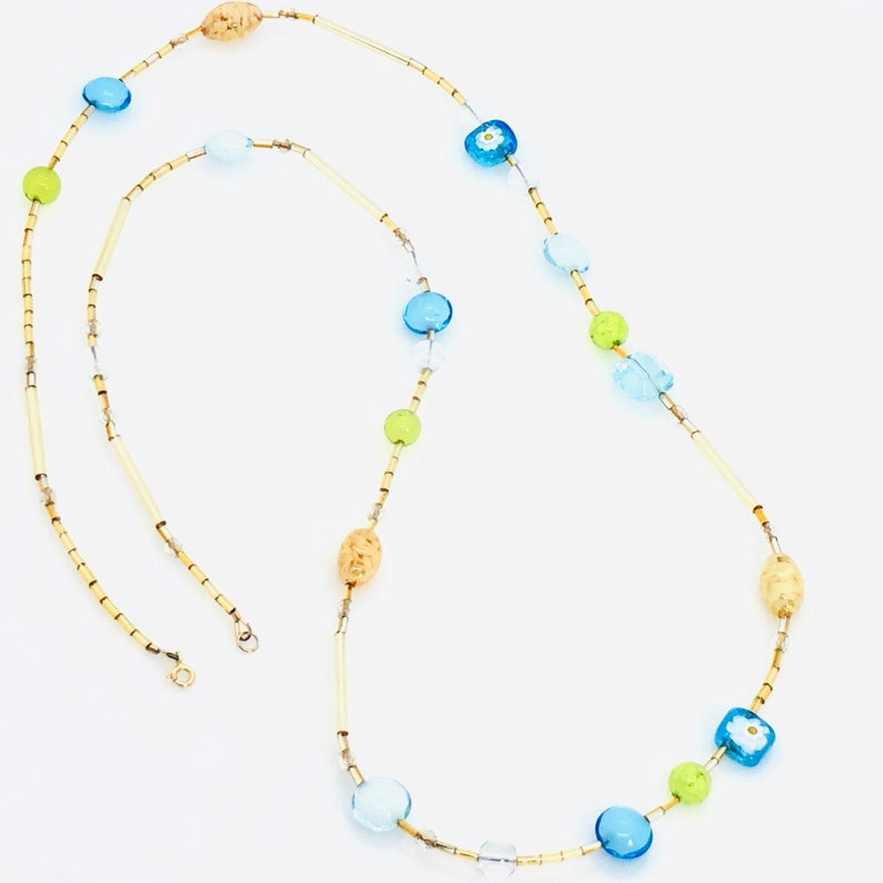Murano Necklace, Multicolor Murano Glass Necklace, Murano Glass Long Necklace, Colorful Beaded Necklace, Murano Glass Jewelry, Gift For Her image 1