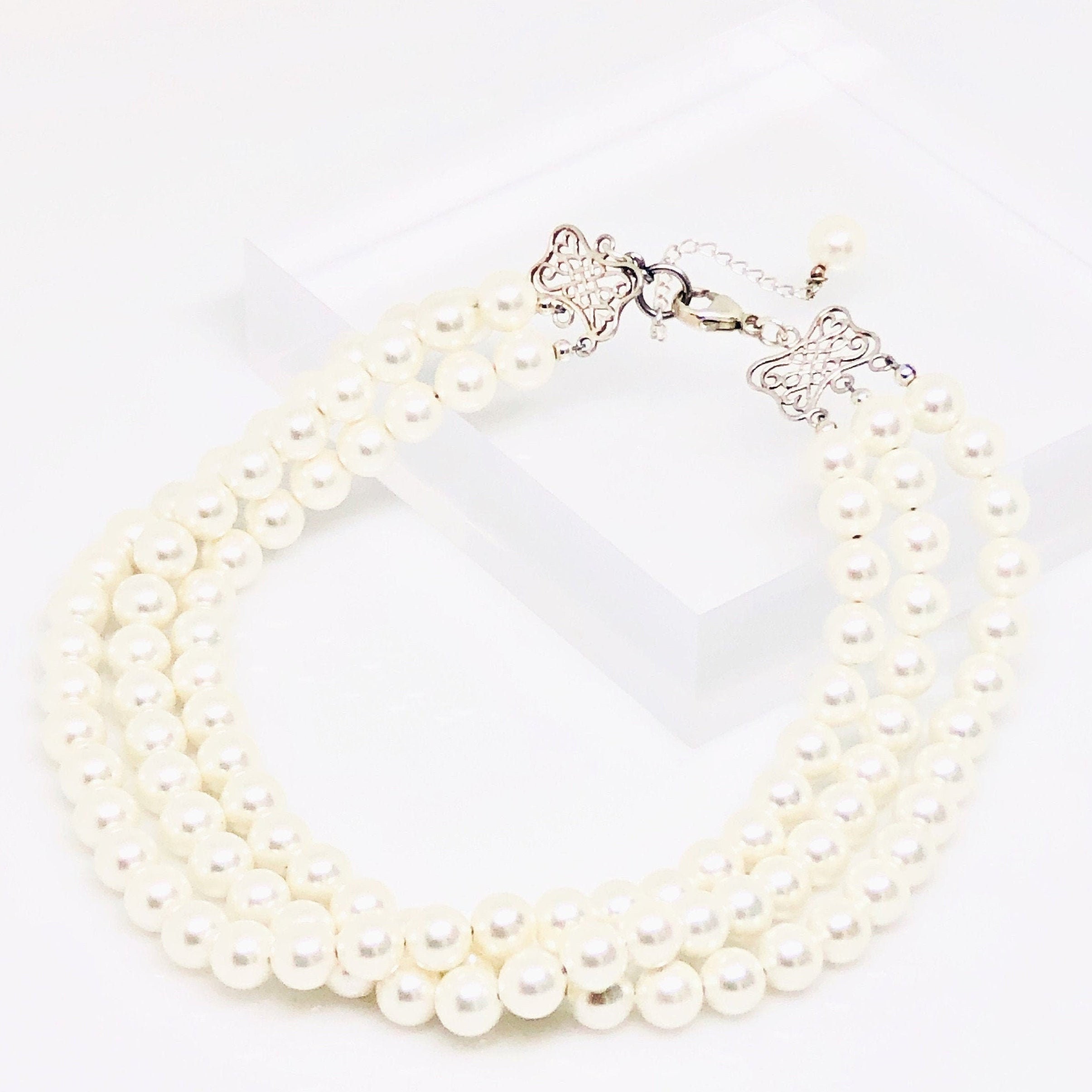 Cavendish Two Strand Graduated South Sea Shell Pearl Necklace 