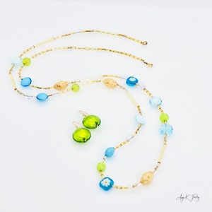 Collier de Murano, Collier en verre de Murano multicolore, Sautoir en verre de Murano, Collier de perles colorées, Bijoux en verre de Murano, Cadeau pour elle image 2