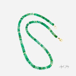 Smaragd Halskette, Natürlicher Smaragd 14KT Gold Filled Halskette, Perlen grüner Smaragd, Mai Birthstone Schmuck, Statement Halskette, Geschenk für sie Bild 9