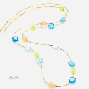 Murano ketting, veelkleurige Murano glas ketting, Murano glas lange ketting, kleurrijke kralen ketting, Murano glas sieraden, cadeau voor haar afbeelding 6