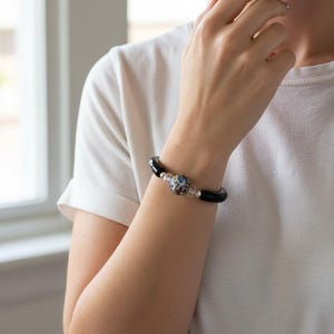 Klimt Murano Glass Bracelet: Sterling Silver Toggle, Venetian Beaded Jewelry