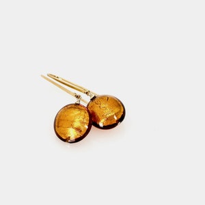 Topaz Murano Earrings, Murano Glass Gold Vermeil Earrings, Murano Glass Dangle Earrings, Venetian Murano Glass Jewelry, Gifts For Women image 9
