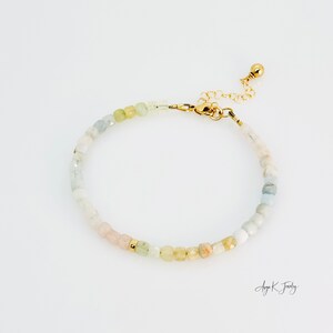 Faceted Aquamarine Bracelet, Multi Aquamarine 14KT Gold Filled Bracelet, Beaded Gemstone Bracelet, March Birthstone, Unique Gift For Mom image 8