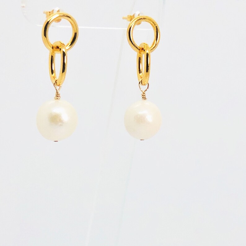 Boucles d'oreilles perles baroques or vermeil pour mariée