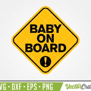 Baby an Bord SVG - Baby Svg Kinder Svg Dxf Eps Png Cricut Schneider Kontur Kamee T-shirt Entwurf Sicherheit Fenster Aufkleber Baby on Board Aufkleber