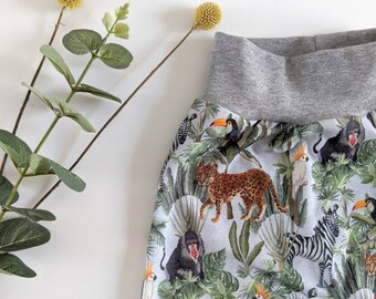 Baby harem leggings, Jungle print, Handmade baby gift, baby joggers, unisex baby harem pants, baby boy gift