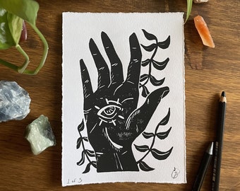 All Seeing - Linocut Print