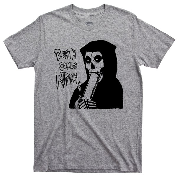 Death Comes Ripping T Shirt - Grim Reaper Graphic TShirt